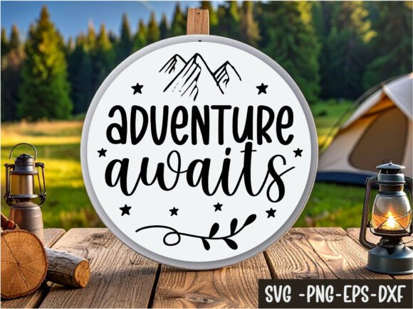 Adventure Awaits Round Sign SVG: A Versatile Graphic for Crafts and Graphics