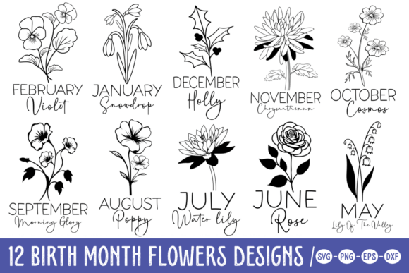 Birth Month Flower SVG Bundle: A Versatile Graphic Design Asset for Bloggers and Crafters