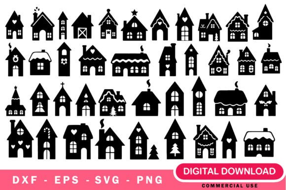Christmas Houses SVG Bundle: A Versatile Graphic Design Asset for Holiday Branding
