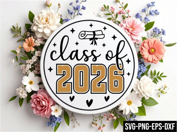 Class of 2026 Round Sign SVG for Modern Blog and Craft Design