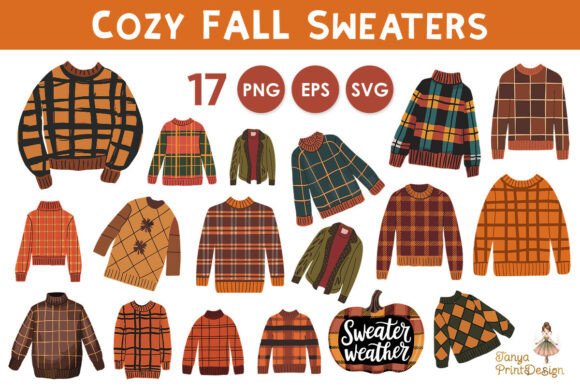 Cozy Fall Sweaters Collection - Graphics for Crafts and Digital Projects