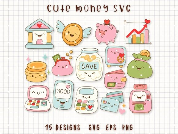Cute Money SVG Finance Saving Clipart for Creative Sellers
