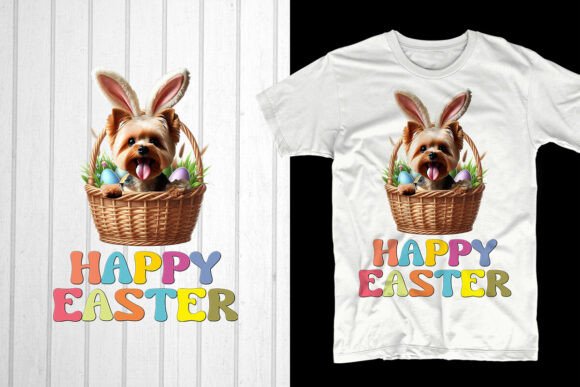 Happy Easter Day Yorkie Dog: A Versatile Graphic Design Asset for T-Shirt Designs and Content Publishing