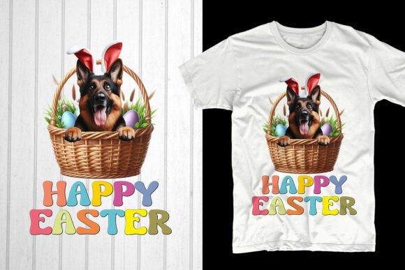 Happy Easter. German Shepherd Dog Embroidery Design Review