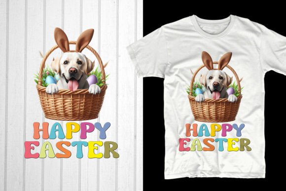 Happy Easter Labrador Retriever Dog Graphics for T-Shirt Designs