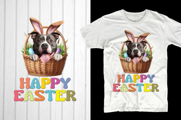 Happy Easter. Pitbull Dog – A Bold Graphic for T-Shirt Designs