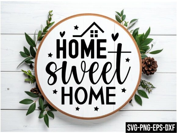 Home Sweet Home Round Sign SVG: A Versatile Graphic Design Asset for Content Creators