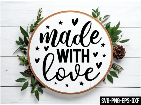 Made with Love Round Sign SVG Design: A Versatile Graphic for Creative Content